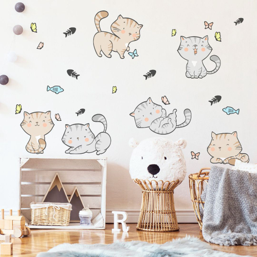 Quadro decorativo Gato Kawaii desenho Fofo Japones para sala quarto no  Shoptime