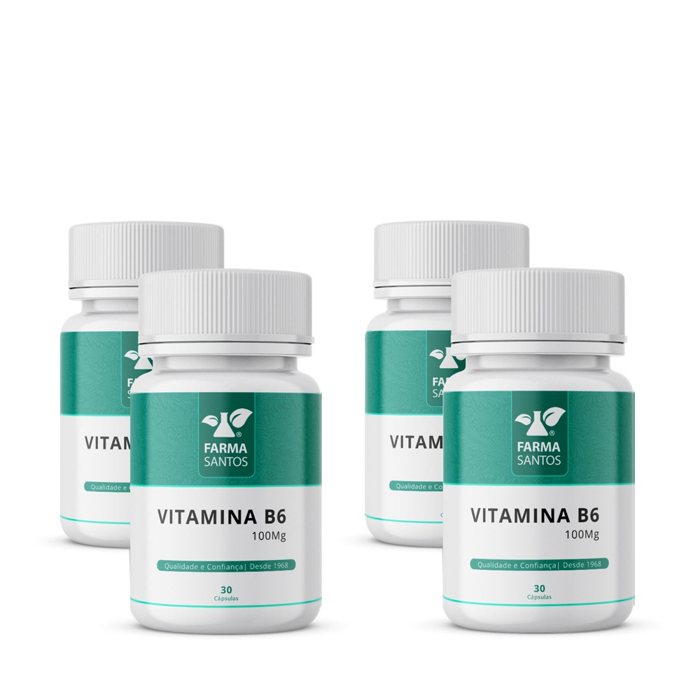 Kit 4 Vitamina B6 (Piridoxina) 100Mg 30 Cápsulas Em Promoção | Ofertas ...