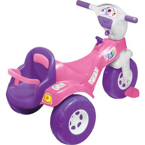 Motoca Triciclo Infantil Tico Bichos Rosa Menina Magic Toys em