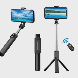Bastão Pau Selfie Mini Tripé Celular Foto vídeos portátil flexível para selfies com controle remoto - preto Menor preço em Bastão Pau Selfie Mini Tripé Celular Foto vídeos portátil flexível para selfies com controle remoto - preto