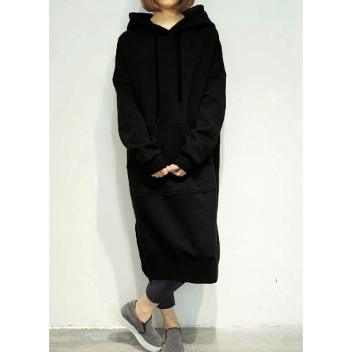 ladies black oversized moletom com capuz