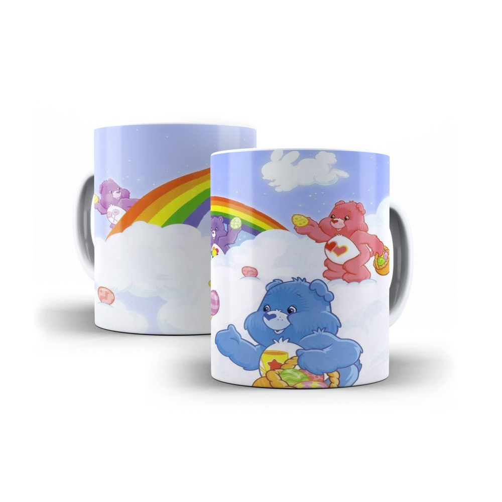 Caneca Branca Personalizada Ursinhos Carinhosos Desenho Animado + Caixinha  no Shoptime