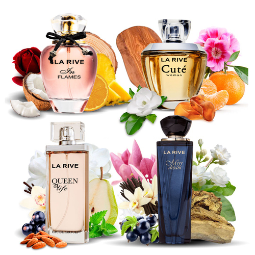 Kit 4 Perfumes Importados La Rive Miss Dream, Queen Of Life, Cute e In Flames