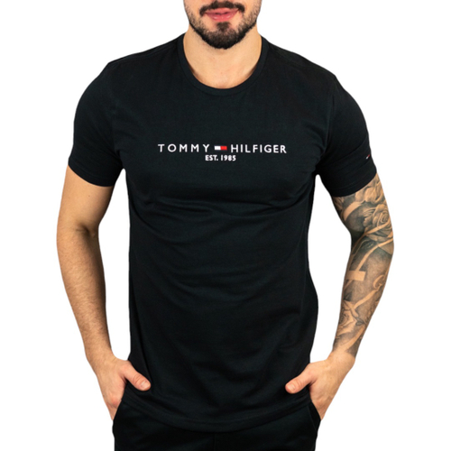 Camiseta Tommy Hilfiger Logo Preta - Compre Agora