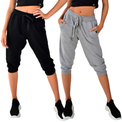 Kit 2 Bermudas Moletom Brohood Saruel Skinny Feminino Menor preço em Kit 2 Bermudas Moletom Brohood Saruel Skinny Feminino