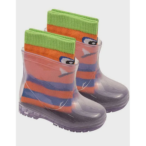 Bota transparente clearance com meia colorida