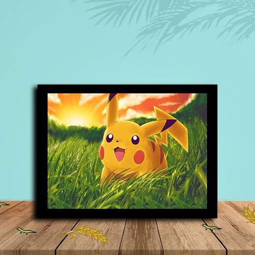 Quadro Decorativo Desenho Pikachu 3 Peças em Promoção na Americanas