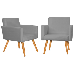 Menor preço em Kit 02 Poltronas Decorativas para Sala e Quarto Nina Suede Cinza - Innovare Decor