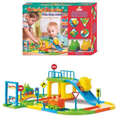 Pista De Carrinhos Brinquedo Corrida Infantil + 6 Carrinhos