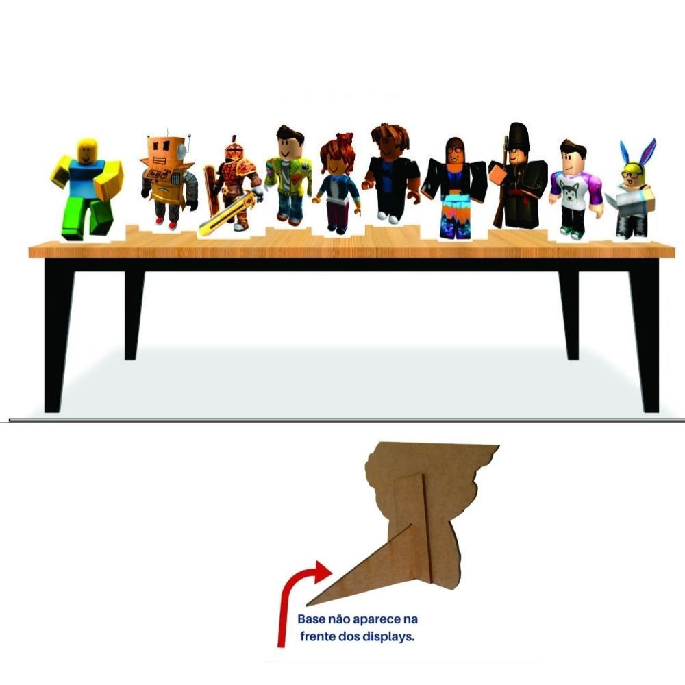 Roblox - 10 Displays de Festa de 20cm - Corre Que Ta Baratinho