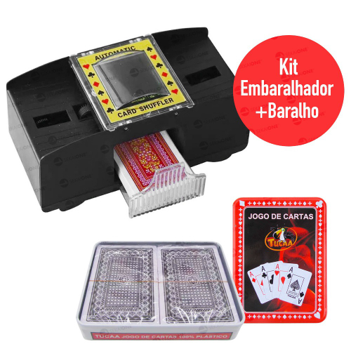 Kit Jogo de Cartas Baralho truco poker Papel + 3 dados - mjs smart imports  - importados e nacionais