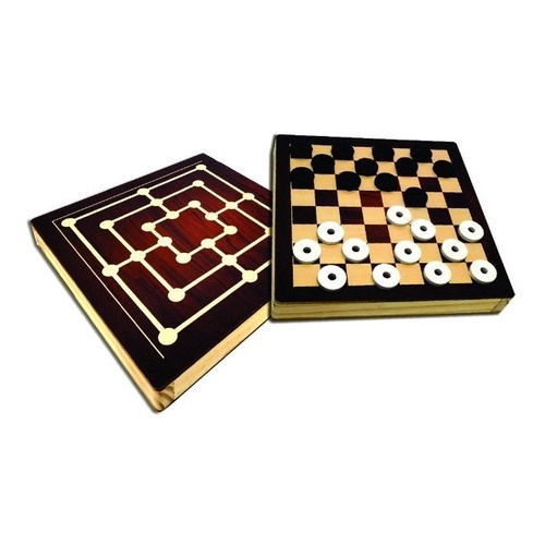 Jogo Dama E Trilha 30X30 Madeira 24 Peças Carlu no Shoptime