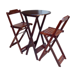 Conjunto Mesa Bistrô com 2 Cadeiras de Madeira Dobravel Imbuia é boa?