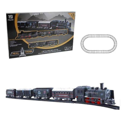 Locomotiva Trilhos Vagões 7 Metros Ferrorama Trem Brinquedo