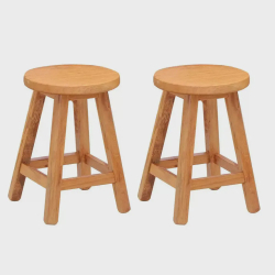 Conjunto 2 Banquetas Baixa sem Encosto Madeira Maciça Natural Menor preço em Conjunto 2 Banquetas Baixa sem Encosto Madeira Maciça Natural