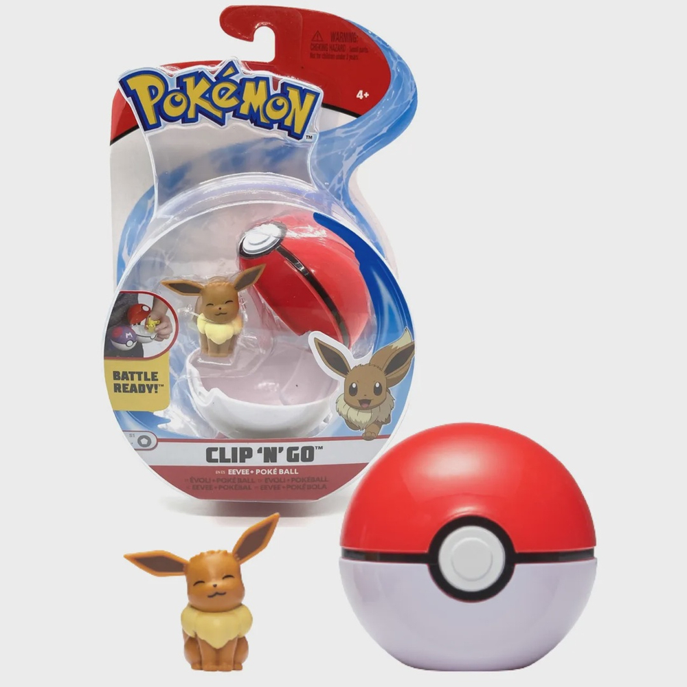 Brinquedo Pokemon Eevee Na Pokebola Boneco Articulado em Promoção