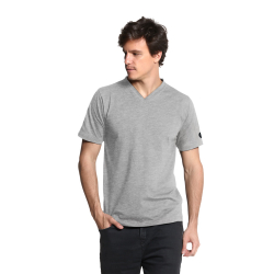 Camiseta Gola V Basic Regular Mescla - Polo Match Menor preço em Camiseta Gola V Basic Regular Mescla - Polo Match