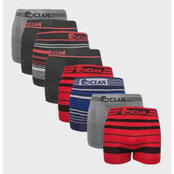 Kit Com 10 Cuecas Boxer Sem Costura Ocean Sports Menor preço em Kit Com 10 Cuecas Boxer Sem Costura Ocean Sports