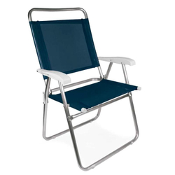 Cadeira de Praia e Piscina Master Plus Alta em Alumínio 2112 Azul mor Menor preço em Cadeira de Praia e Piscina Master Plus Alta em Alumínio 2112 Azul mor