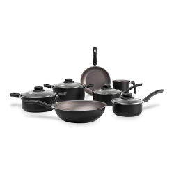 Conjunto de Panelas Brinox Ruby Antiaderente 7Pçs 1,4mm Preto - 7130/115 Menor preço em Conjunto de Panelas Brinox Ruby Antiaderente 7Pçs 1,4mm Preto - 7130/115