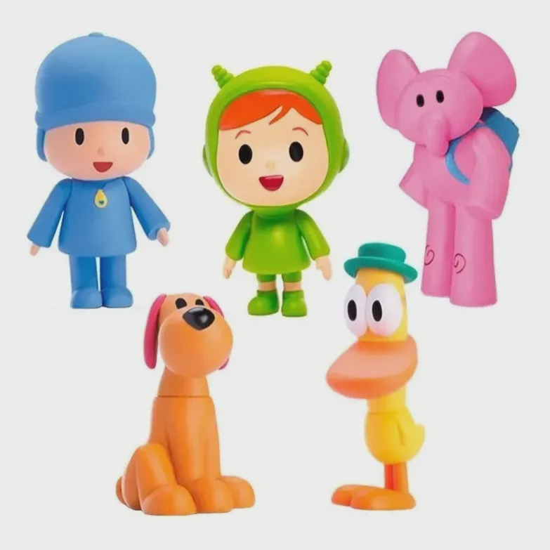 Kit 5 Bonecos Turma Do Pocoyo Pato Loula Nina Elly De Vinil Atóxico ...