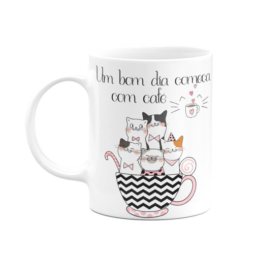 Caneca Gato - Bom dia com café e meow em Promoção na Americanas Caneca Gato - Bom dia com café e meow em Promoção na Americanas