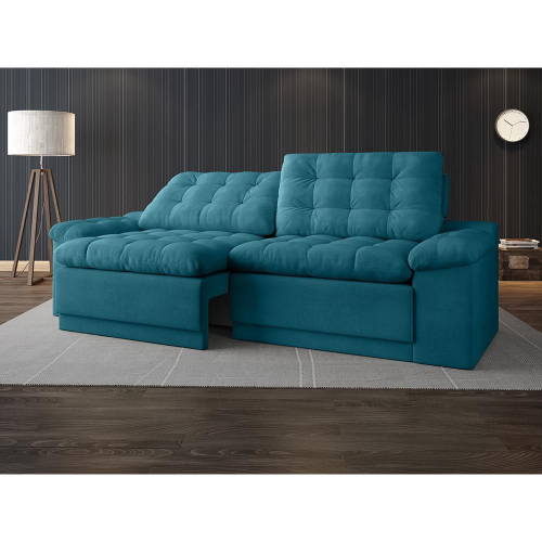 Sofa 4 Lugares Confort Retrátil e Reclinável Turquesa 2,20m em Promoção na  Americanas