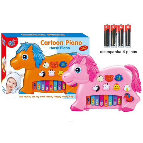 Brinquedo Teclado Infantil Música Luz Piano Cavalo + 4 Pilha em Promoção na  Americanas