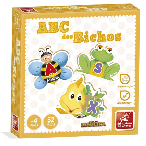 Jogo Educativo e Didatico Abc Dos Bichos 52 Pecas + 4 Anos em Promoção na  Americanas