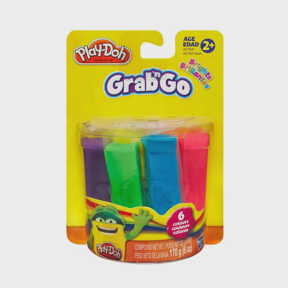Massa de Modelar PlayDoh Grab'n Go Refil com 6 Cores Sortidas