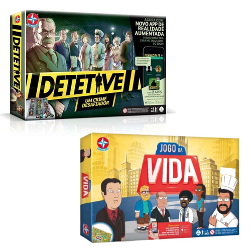 Kit Jogo da Vida + Detetive Jogos de tabuleiro Estrela em Promoção