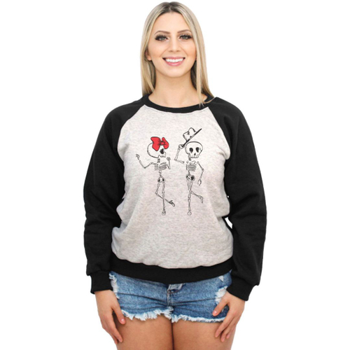 Moletom fashion feminino raglan