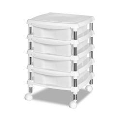 Gaveteiro Organizador Com Rodízios 4 Gavetas Branco Niquelart Menor preço em Gaveteiro Organizador Com Rodízios 4 Gavetas Branco Niquelart
