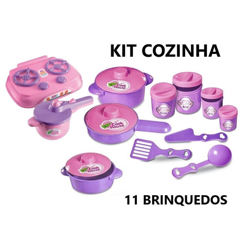 Antigo jogo de panelinha e utensílios de cozinha infant