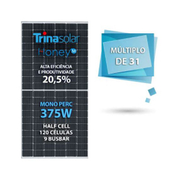 Menor preço em Kit 04 painel solar fotovoltaico trina solar (121419-7) TSM-DE08MII 375W honey 120 cel. mono perc half cell 20,5% eficiencia