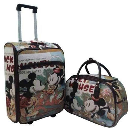 Kit Mala De Viagem Quadrada Personalizada Mickey Minnie C Rodinhas E