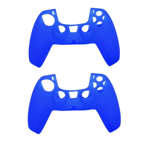 Kit 2 Capa Protetora Controle Ps5 Gamepad Silicone Azul