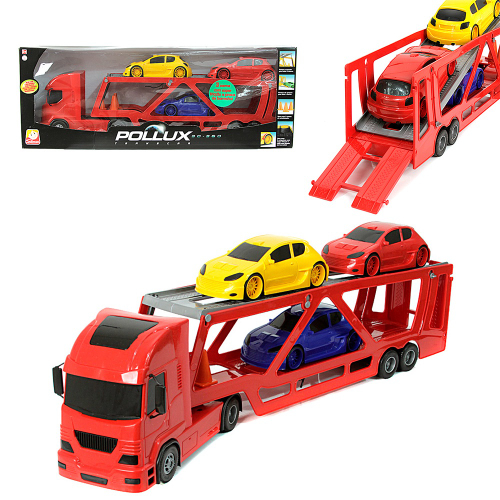 Carreta Cegonha Brinquedo Infantil Com Carros e Cone Silmar