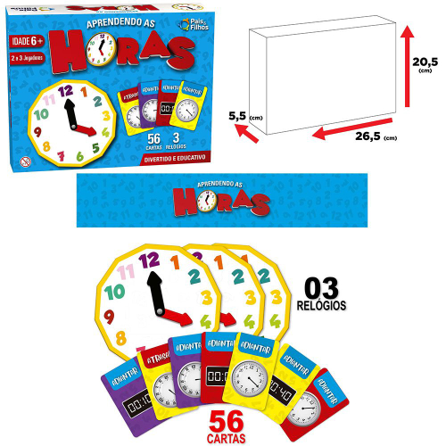 Jogo Educativo Aprendendo as Horas Pais e Filhos - Doce Lar Braga