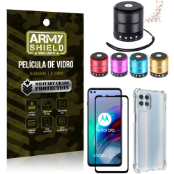 Kit Moto G100 5G Mini Som Bluetooth + Capa Anti Impacto + Película Vidro 3D - Armyshield Menor preço em Kit Moto G100 5G Mini Som Bluetooth + Capa Anti Impacto + Película Vidro 3D - Armyshield