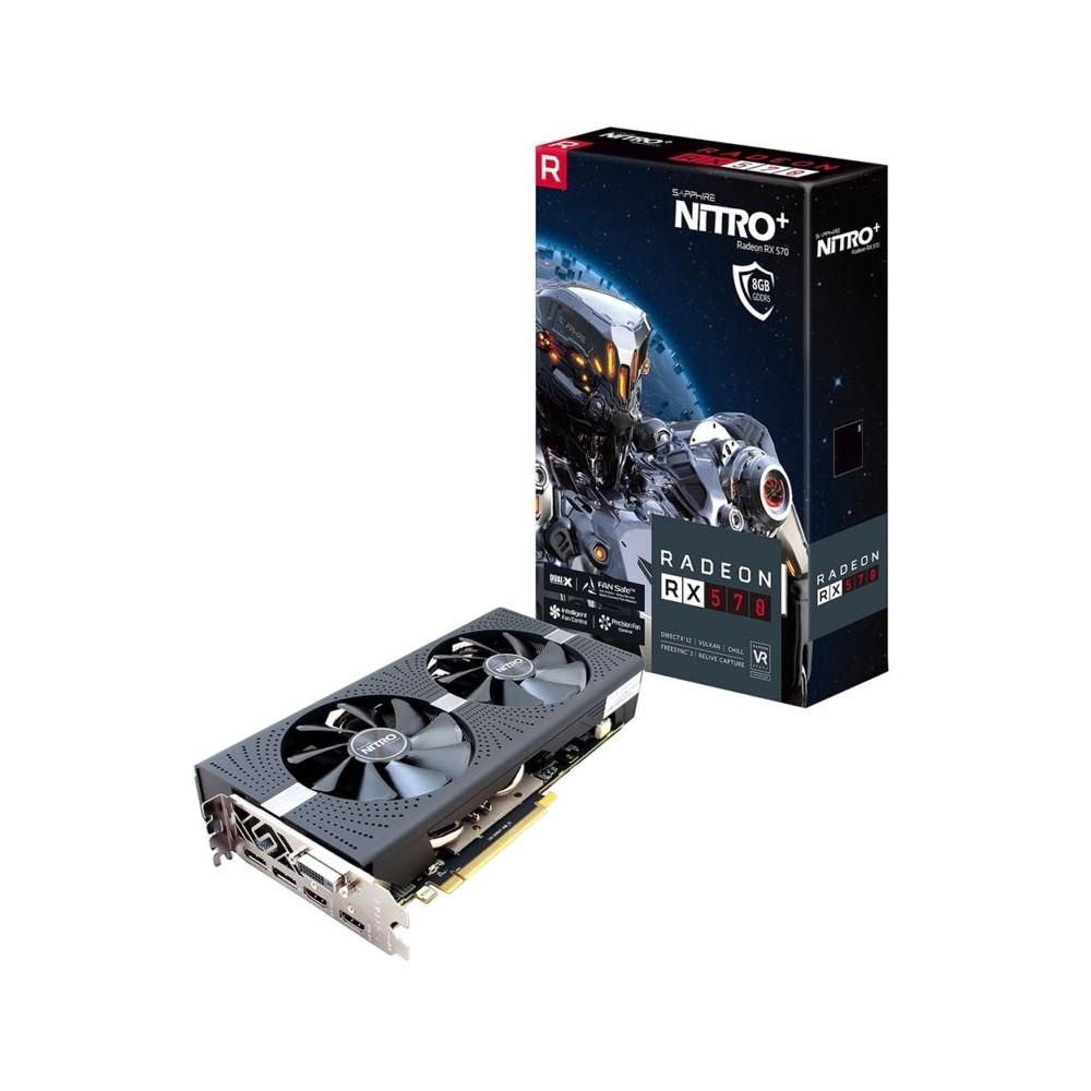 Placa de Vídeo Sapphire Nitro + Radeon rx 570 8GB GDDR5/PCI-E/DP/DVI-D ...