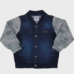 Jaqueta jeans infantil com estampa dinossauro masculina paraiso ref: 11749 p/g