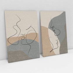Quadro Abstrato Decorativo Amor Em Curvas Moderno Kit 2 Telas Mosaico Para Sala - Bimper Menor preço em Quadro Abstrato Decorativo Amor Em Curvas Moderno Kit 2 Telas Mosaico Para Sala - Bimper