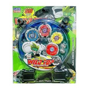 Kit 4 Beyblade Metal Led Pião Tornado Com Arena 2 Lançador