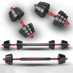 Menor preço em Jogo de Halteres 10kg Vermelho Aço Emborrachado Kit para Crossfit treino pesado