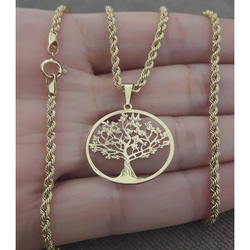 Colar de Ouro 18k Feminino - Cordão Baiano 40 cm + Arvore da Vida Menor preço em Colar de Ouro 18k Feminino - Cordão Baiano 40 cm + Arvore da Vida