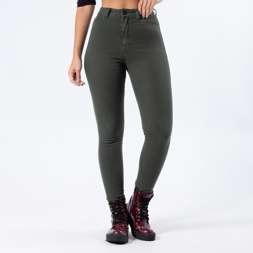 Calça cintura hot sale alta verde militar