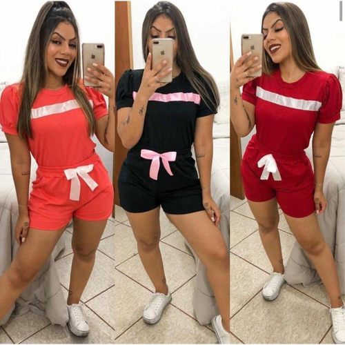 conjunto esportivo feminino short e top
