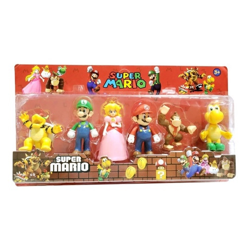 Kit C/5 Bonecos Super Mario Bros Game Brinquedos Crianças em Promoção na  Americanas