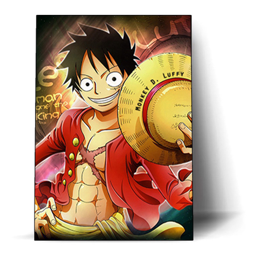 Luffy Rebaixado. One Piece. Quadro decorativo de anime em MDF